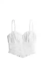 Top White Social Crop Talla S