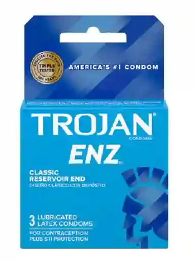 Condones Trojan Enz Clásicos- Caja 3 Unidades
