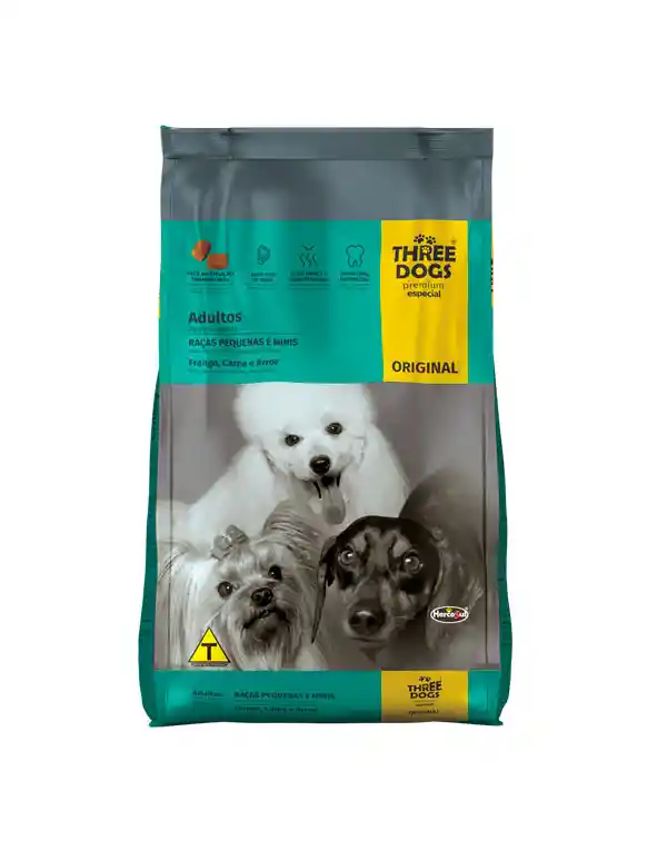 Three Dogs Original Adulto Raza Pequeña Y Mini 3 Kg.