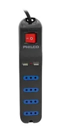 Extension Philco 4 Posiciones + 2 Usb 1.5mt