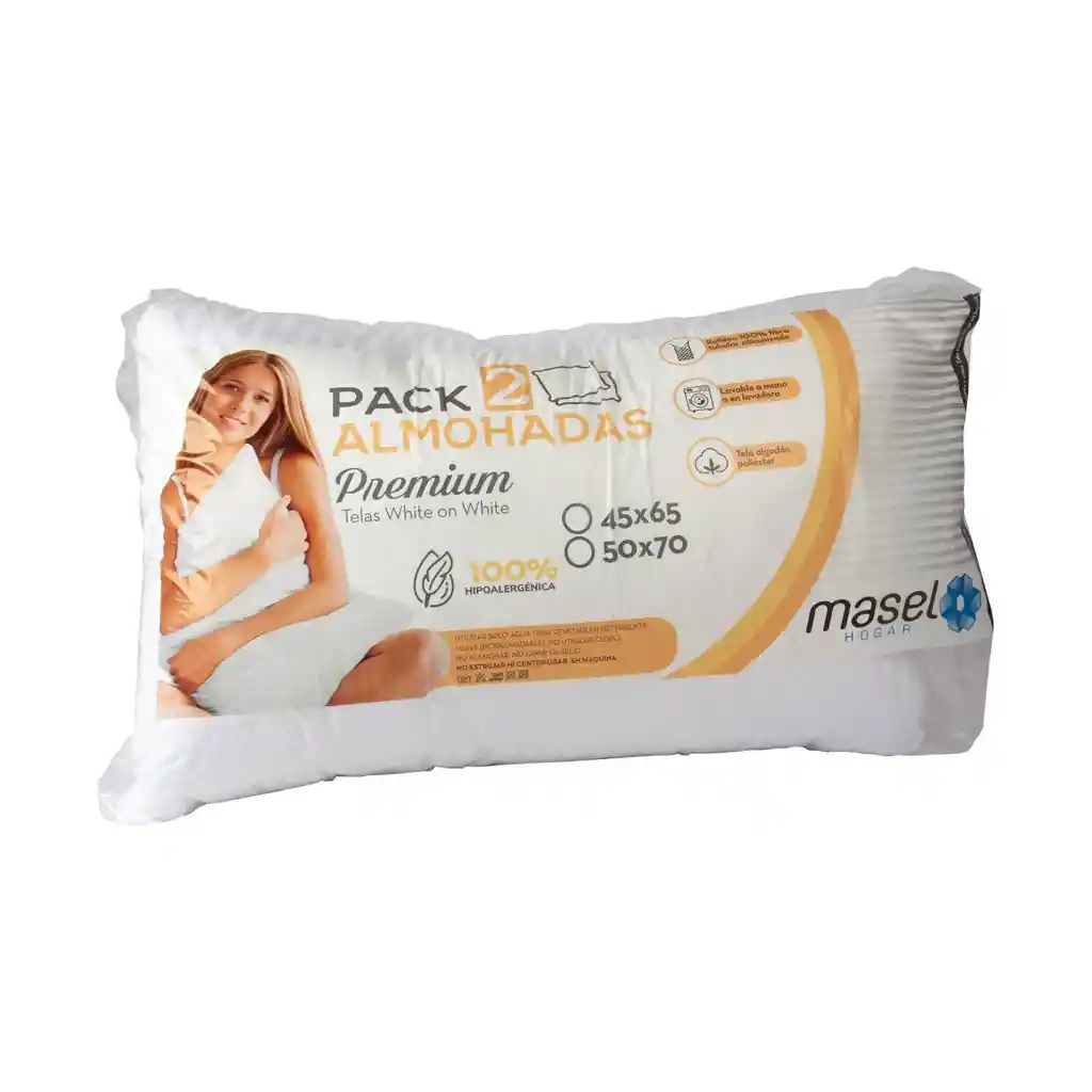 Set 2 Almohadas Premium Microfibra 50 X 70cm