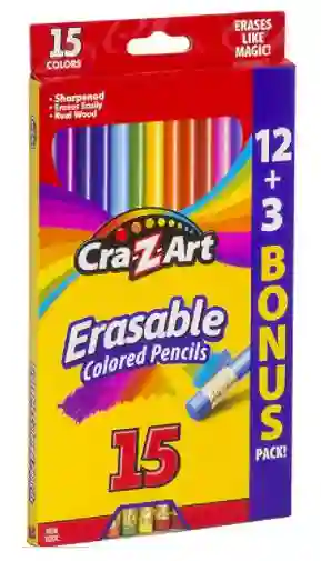 Cra-z-art Erasable Colored Pencils 15ú. Lápices De Colores Borrables