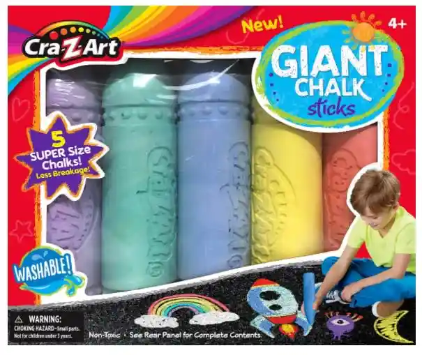 Cra-z-art Giant Chalk Sticks Washable! 5ú. Tizas Gigantes Lavables