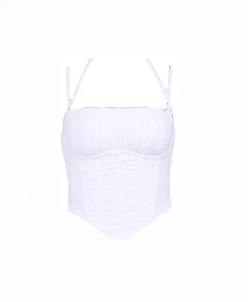 Basic Bustier Corset White Top Talla S