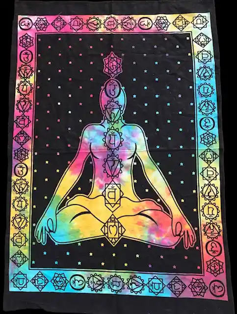 Tapiz Decorativo Hindú Con Diseño De Los 7 Chakras