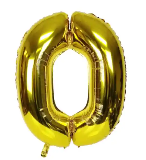 Globo 30" Numero 0 Dorado