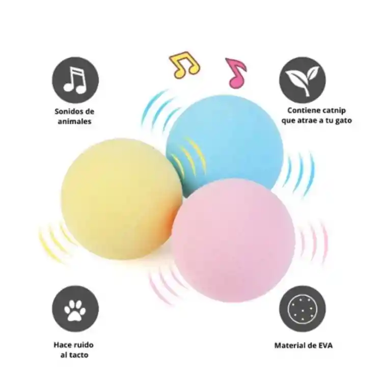 Juguete Para Gatos Bola Con Sonido Al Movimiento Grillo