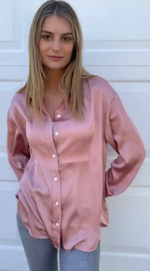 Blusa Narcisa Rosa Satinada