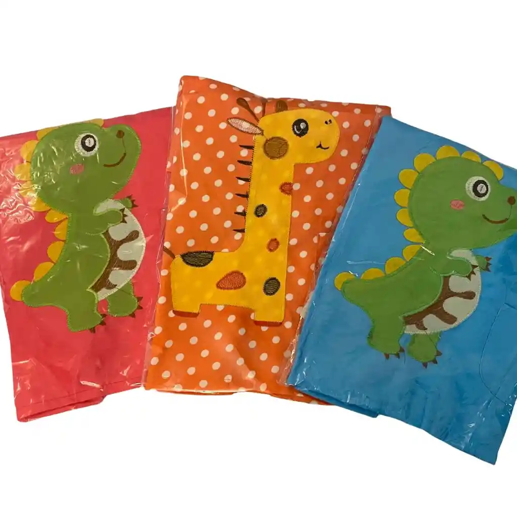 Delantal Bebés Y Niños Manga Larga Color Rosado Diseño Jirafa Sandía 9-36 Meses