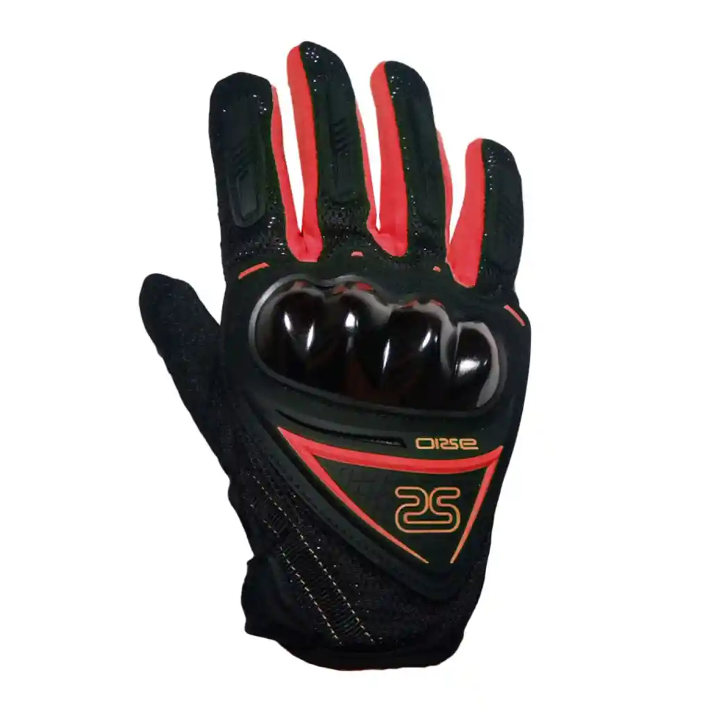 Guante Moto Bicicleta Naranjo Touch Premium