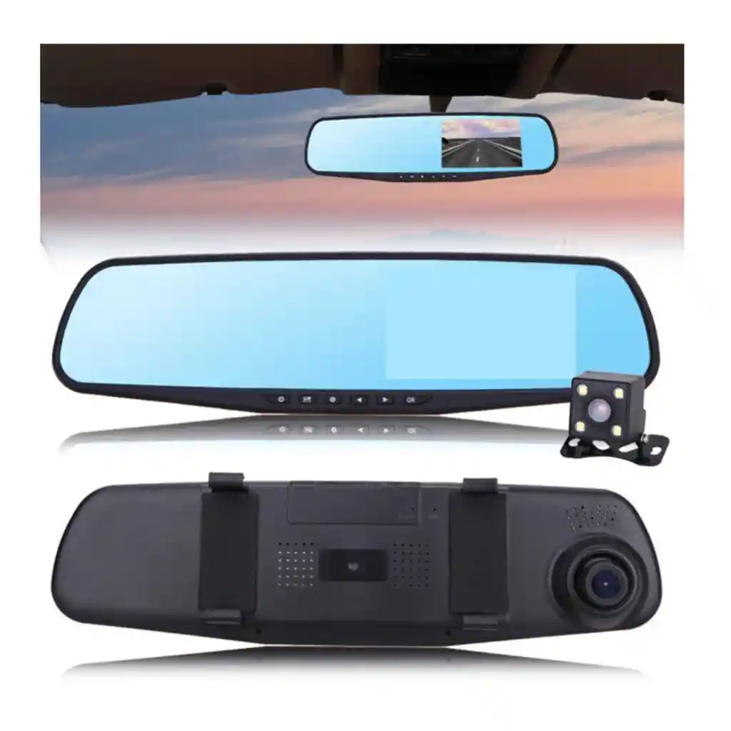 Espejo Retrovisor Auto Camara Retroceso Camara Dvr 4.3"