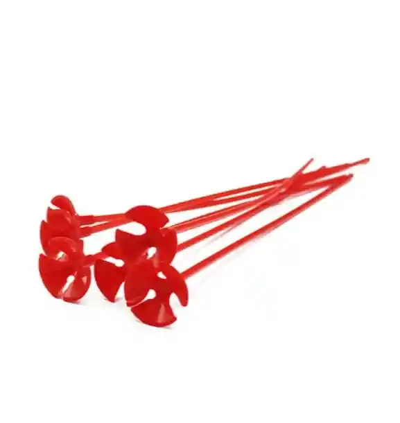 Set Varillas Rojas Para Globos 12 Unidades