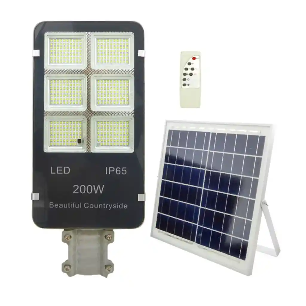 Foco Solar 200 Led 200 Watts Panel Solar Control Remoto