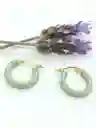 Argollas Hoop Medianas Chapados En Oro 14k Verde Menta