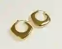 Aros Chunky Rombo Minimalista Chapado En Oro