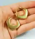 Aros Chunky Rombo Minimalista Chapado En Oro