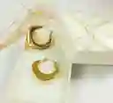 Aros Chunky Rombo Minimalista Chapado En Oro