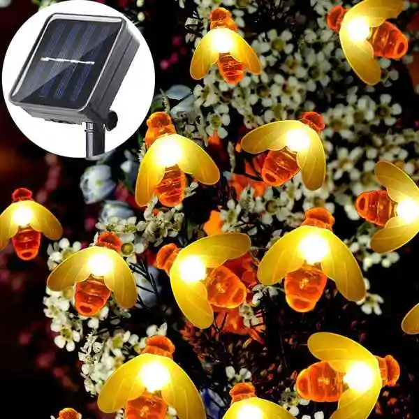 Luces Navideñas De Avejas Led Solares