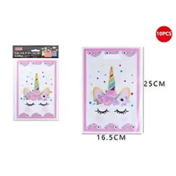 Set Bolsas Para Dulces Unicornio 10 Pcs