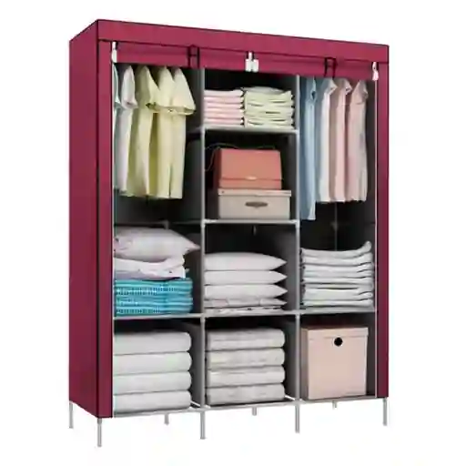 Closet Organizador Armable De Tela Red Wine 3 Cuerpos