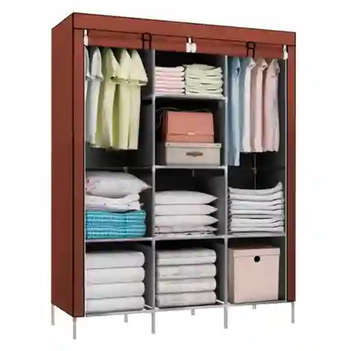 Closet Organizador Armable De Tela Cafe 3 Cuerpos