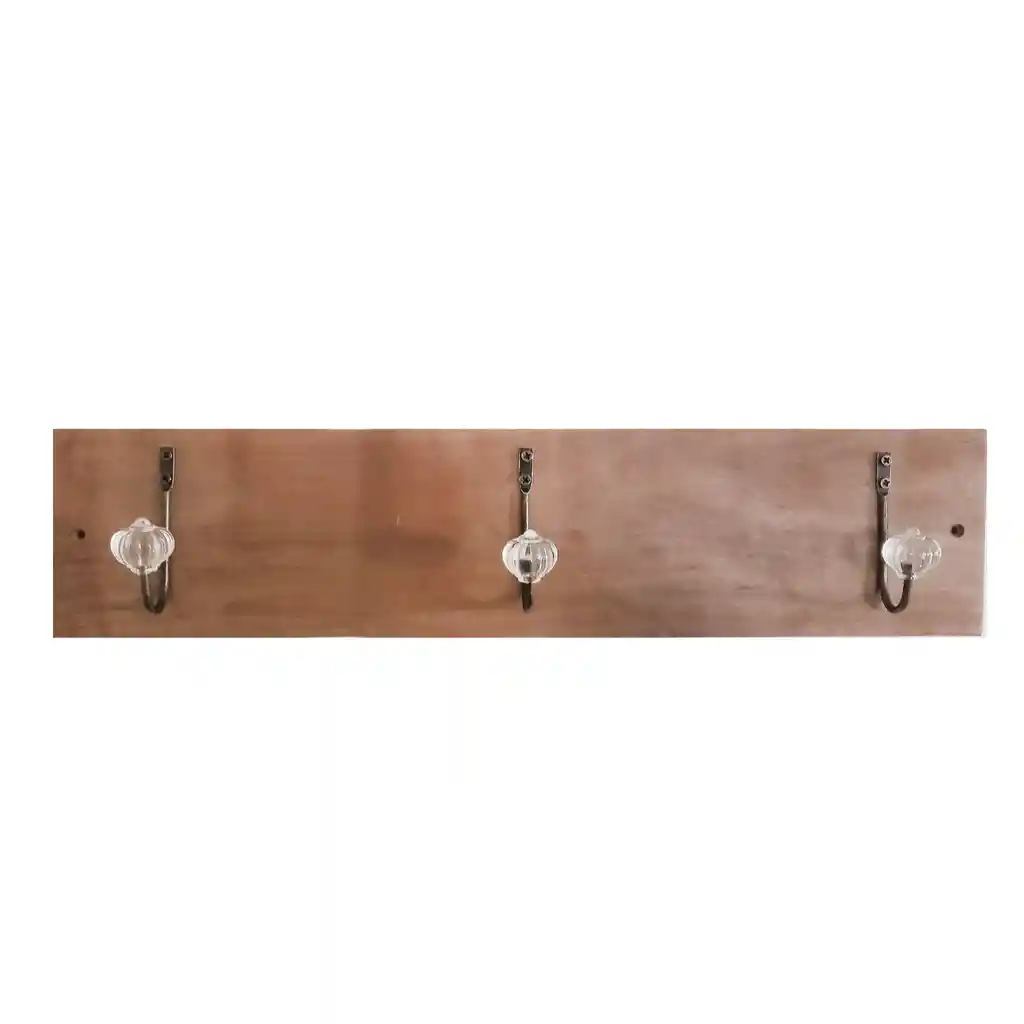 Perchero Colgador Pared Madera Nativa Raulí 3 Ganchos 49 Cm