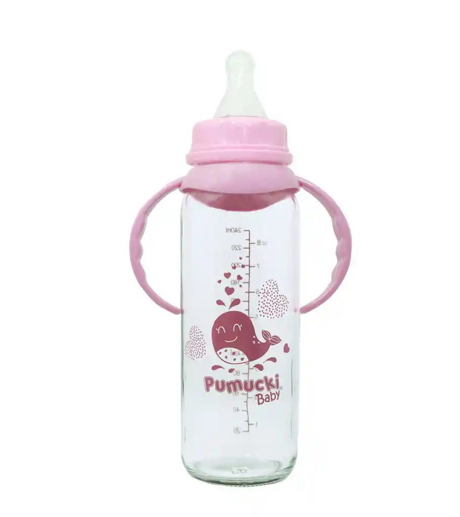 Mamadera Vidrio 250 Ml Rosado