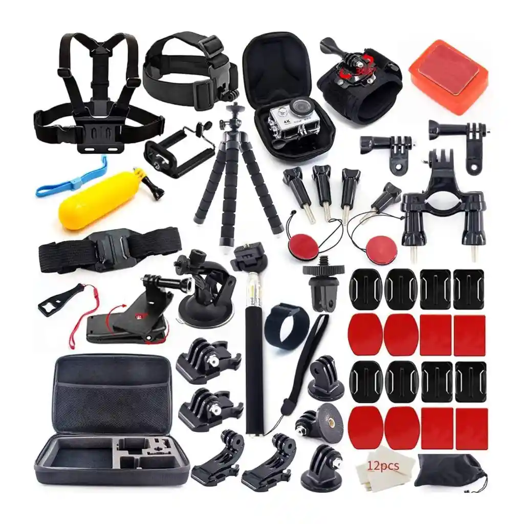 Kit 54 Accesorios Camara Deportiva Gopro Con Estuche