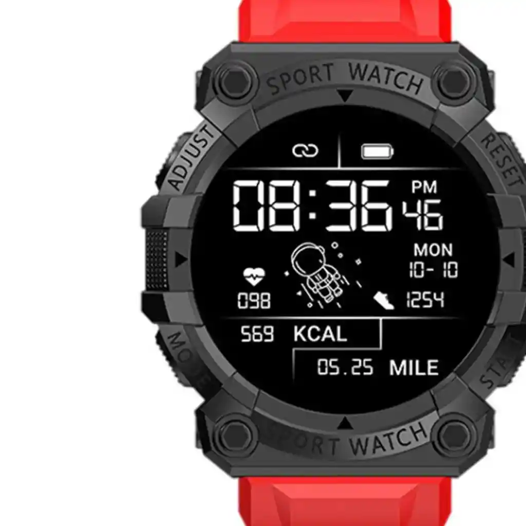 Reloj Smart Band Carga Usb Deportivo Rojo