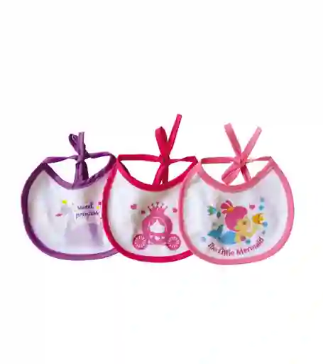 Set De 3 Baberos Impermeables Talla S Rosado