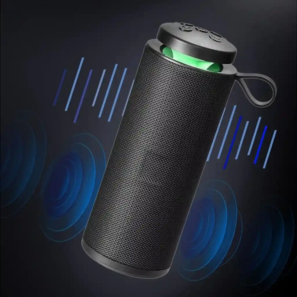 Parlante Bluetooth Recargable Con Luz Rgb/usb/tf/fm Negro