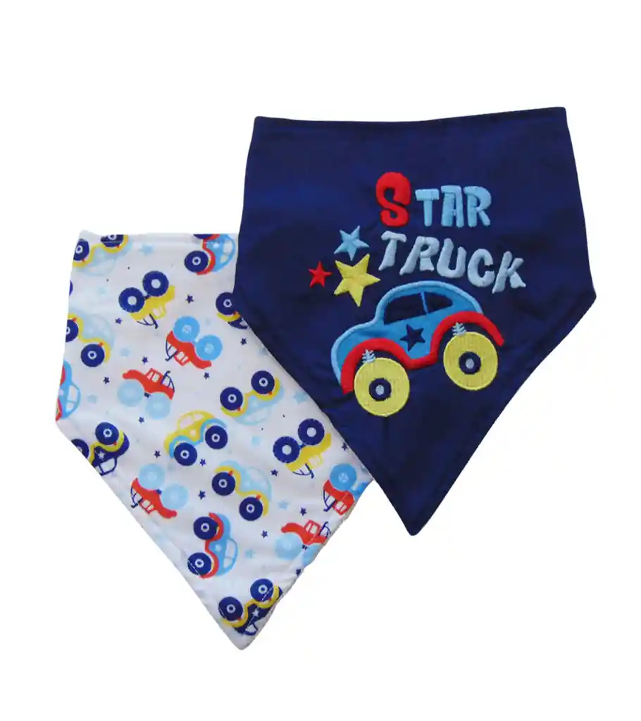 Set De Babero Tipo Bandana Azul