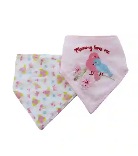 Set De Babero Tipo Bandana Rosado