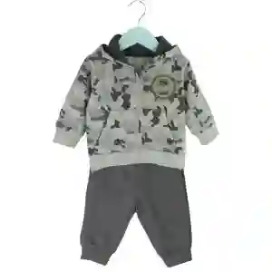 Buzo De Ca,muflaje Gris Niño 9-12m