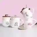 Taza De Cerámica Diseño Gato Pusheen Con Tapa Modelo A