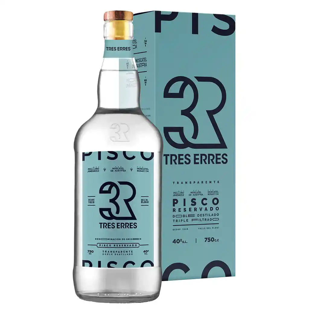 Tres Erres Pisco750Ml Transparente