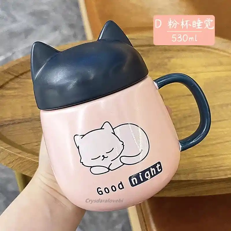 Taza De Cerámica Diseño Gatitos Black Pink Modelo A