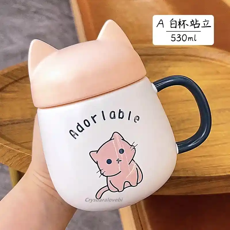 Taza De Cerámica Diseño Gatitos Black Pink Modelo B