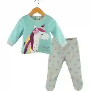 Pijama De Franela Unicornio 9-12m