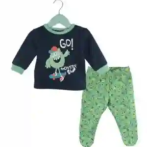 Pijama De Franela Monster 0-3m