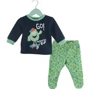 Pijama De Franela Monster 0-3m