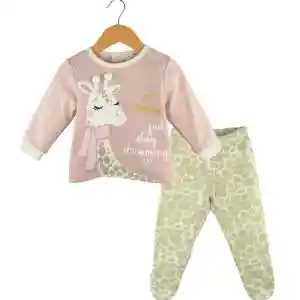 Pijama De Franela Jirafa 0-3m