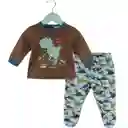 Pijama De Franela Dinosaurio 3-6m