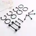 Pack 16 Piercing Set Tragus Septum Industrial Nostril Helix