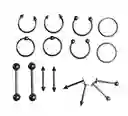 Pack 16 Piercing Set Tragus Septum Industrial Nostril Helix