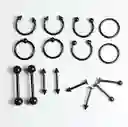 Pack 16 Piercing Set Tragus Septum Industrial Nostril Helix