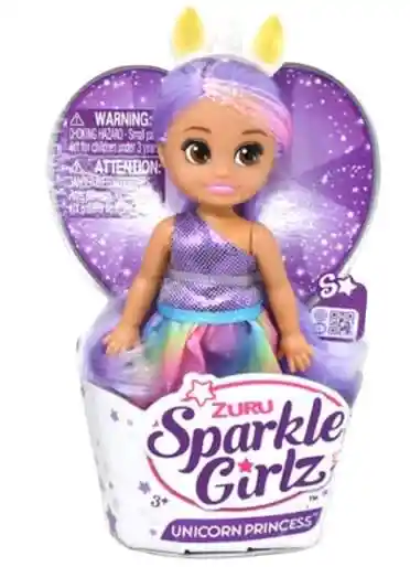Zuru Sparkle Girlz Mini Muñeca Princesa Unicornio Pelo Lila 12cm