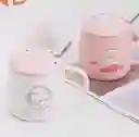 Taza De Gatitos Diseño Gatos Peludos Rosa Con Tapa Modelo B