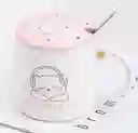 Taza De Gatitos Diseño Gatos Peludos Rosa Con Tapa Modelo C