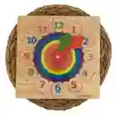 Reloj De Madera Didáctico Montessori Con Encajes Para Bebés Y Niños